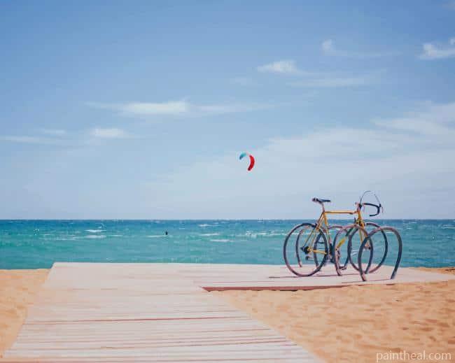 Beach Side With Bicycle Painting By Numbers Kits