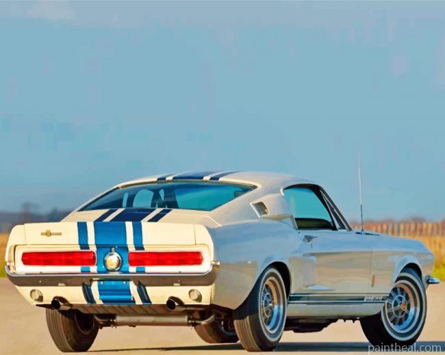 White Ford GT 500 Painting By Numbers Kits