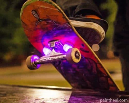 Skateboard With Lights Painting By Numbers Kits