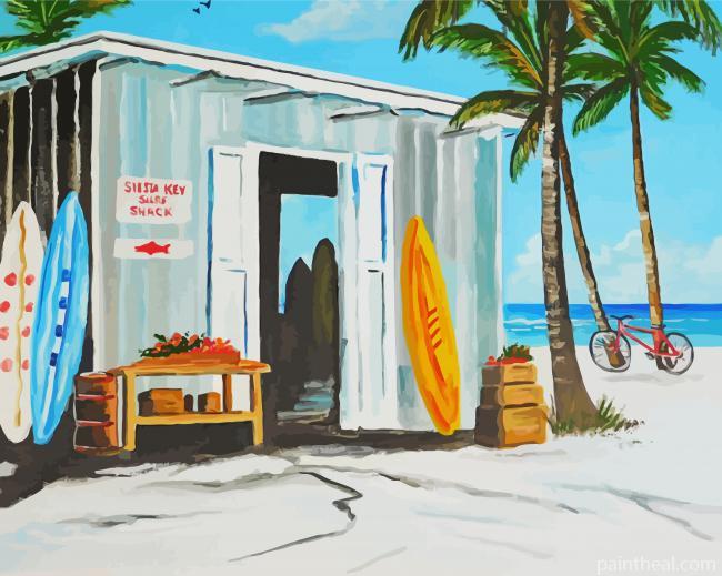 Surf Shack Illustration Painting By Numbers Kits