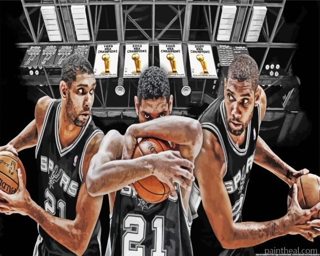 San Antonio Sprus Tim Duncan Painting By Numbers Kits