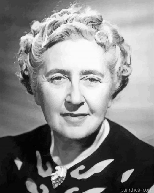 Black and White Writer Agatha Christie Painting By Numbers Kits