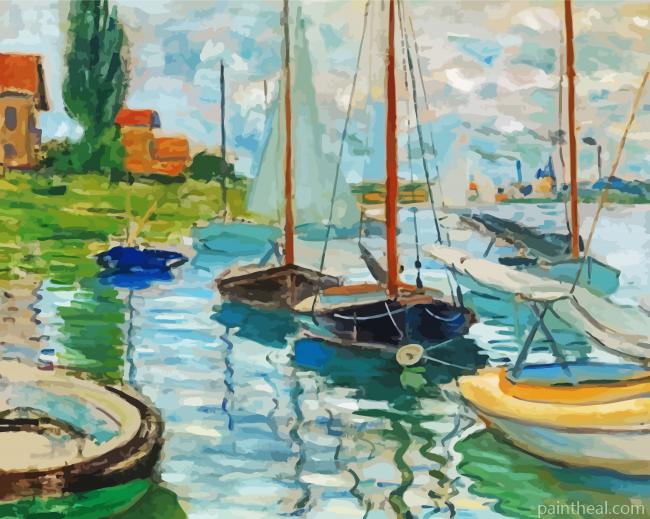 Claude Monet Sailboat Port Painting By Numbers Kits