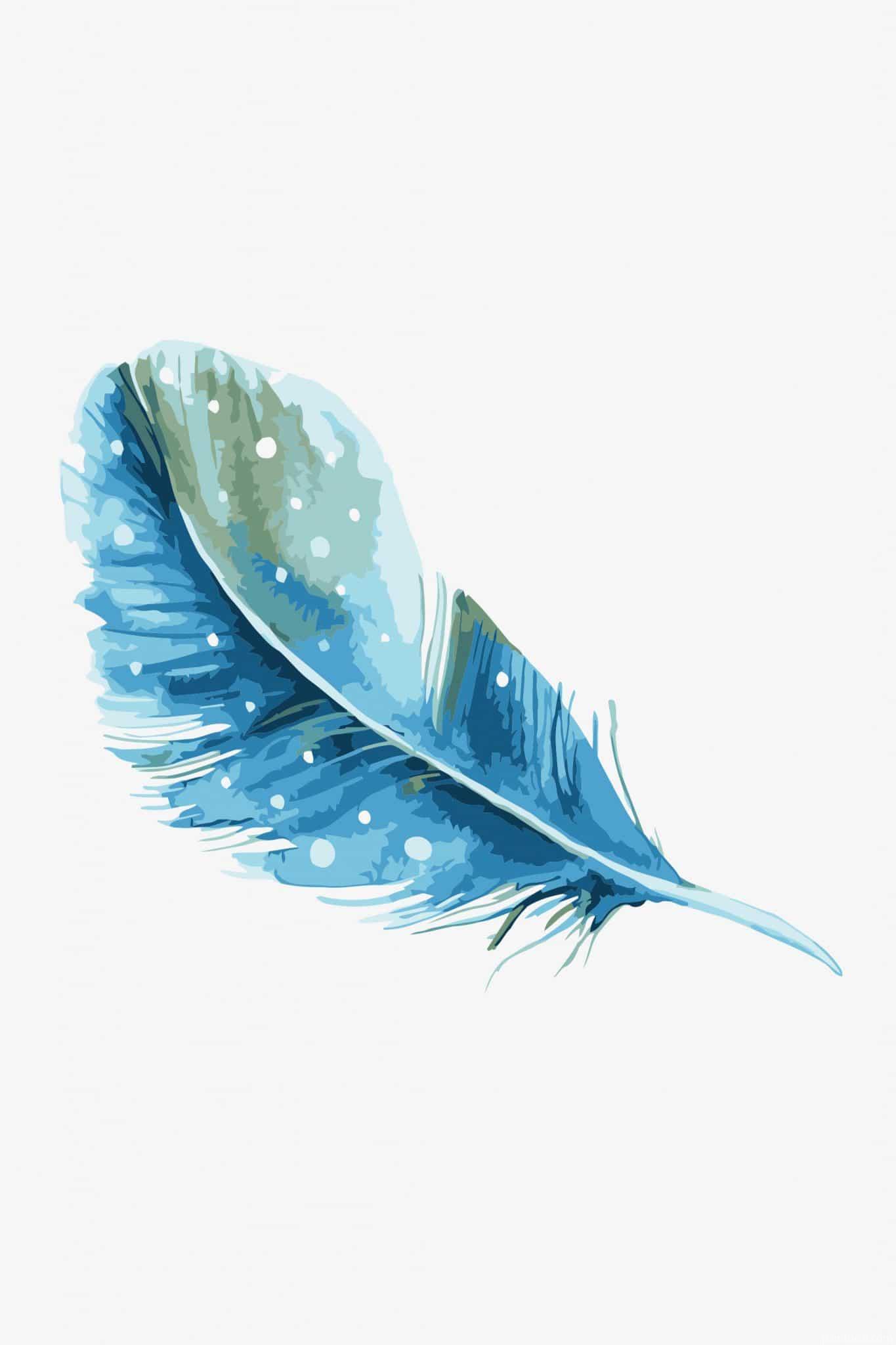 Blue Feather Painting By Numbers Kits