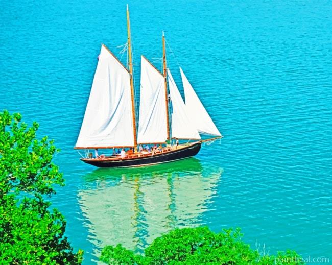 Ocean Sailing Boat Painting By Numbers Kits