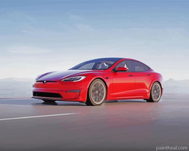 Tesla Car Painting By Numbers Kits