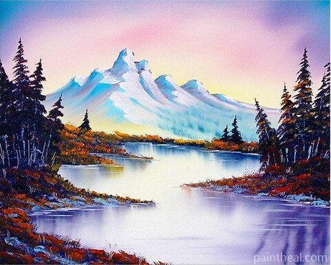 Lake Snow Mountain Landscape Painting By Numbers Kits