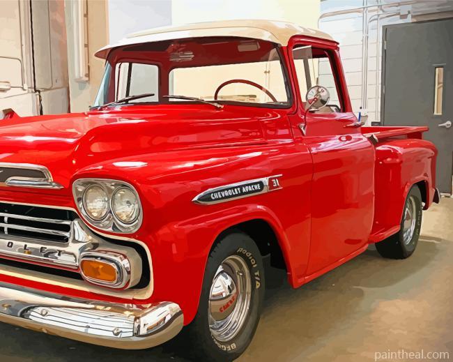 Red Chevy Apache Painting By Numbers Kits