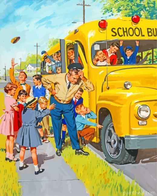 School Bus Painting By Numbers Kits