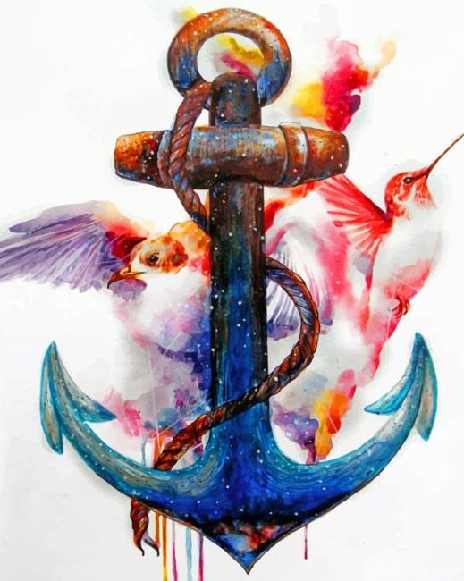 Watercolor Anchor Art Painting By Numbers Kits