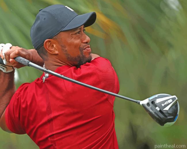 Tiger Woods Playing Golf Painting By Numbers Kits