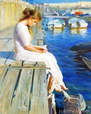 Woman Reading A Book Painting By Numbers Kits