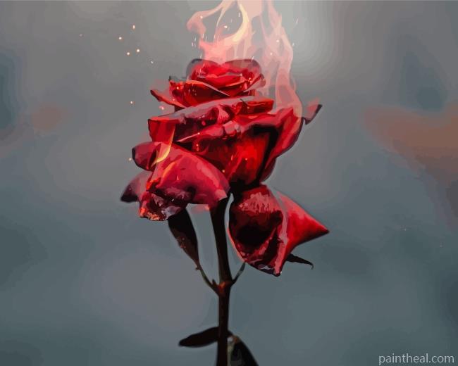 Fire Rose Painting By Numbers Kits