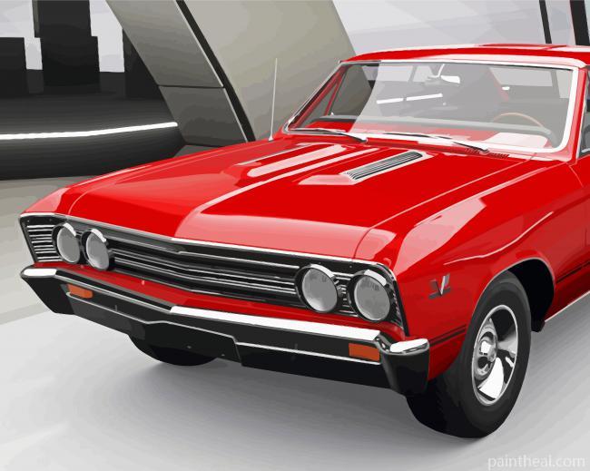 Red 67 Chevelle Classic Car Painting By Numbers Kits