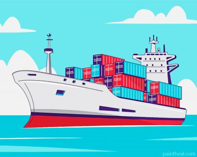 Freighter Ship Art Painting By Numbers Kits