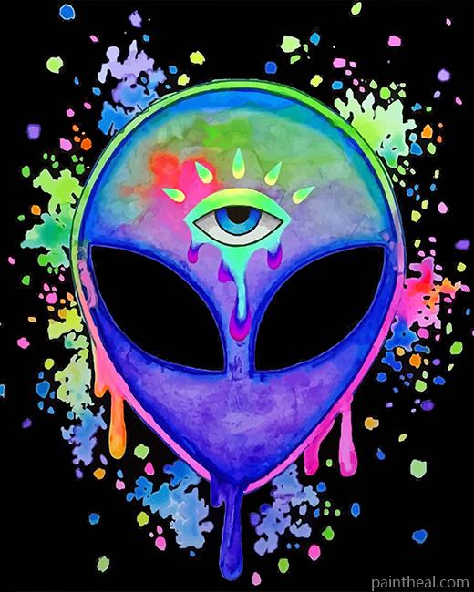 Trippy Alien Painting By Numbers Kits
