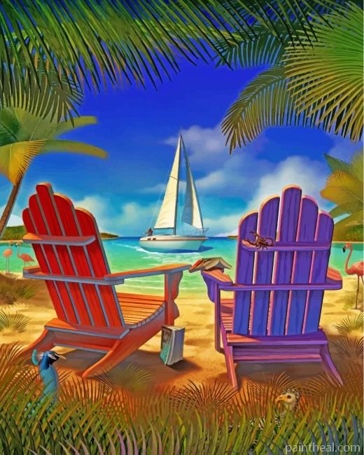 Beach Chairs Painting By Numbers Kits