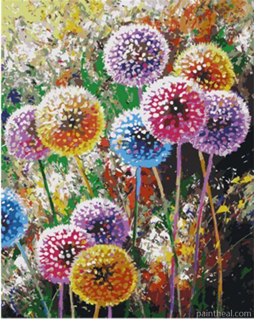 Colorful Dandelion Flowers Painting By Numbers Kits