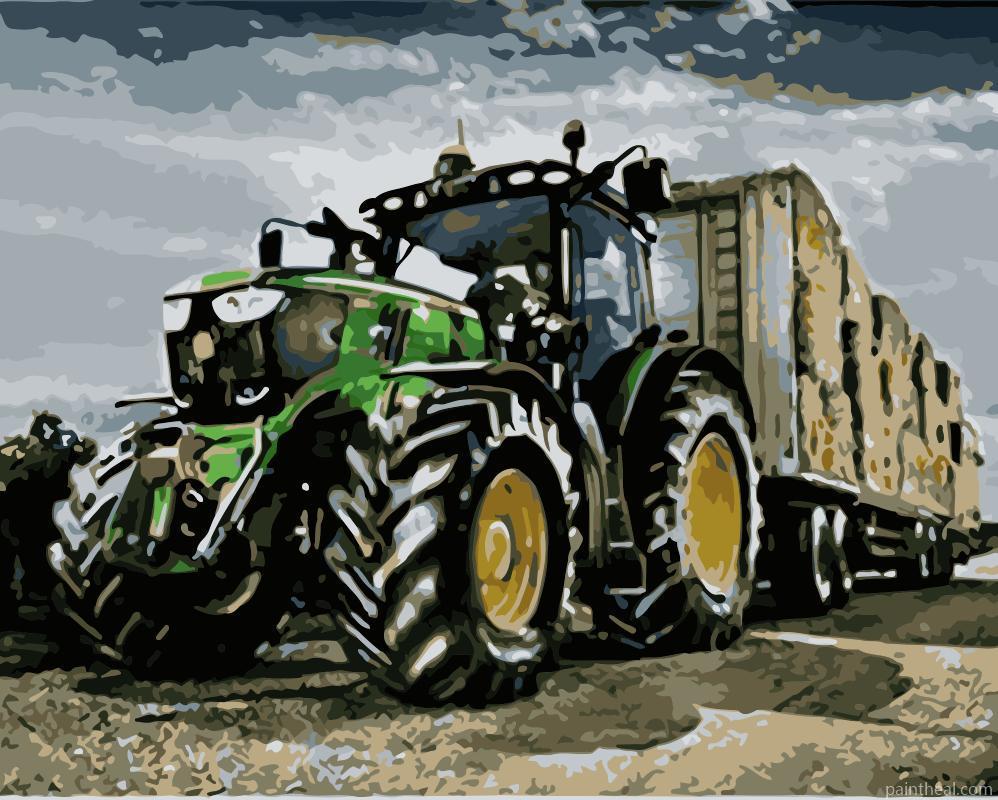 Harvest Tractor Vintage Painting By Numbers Kits