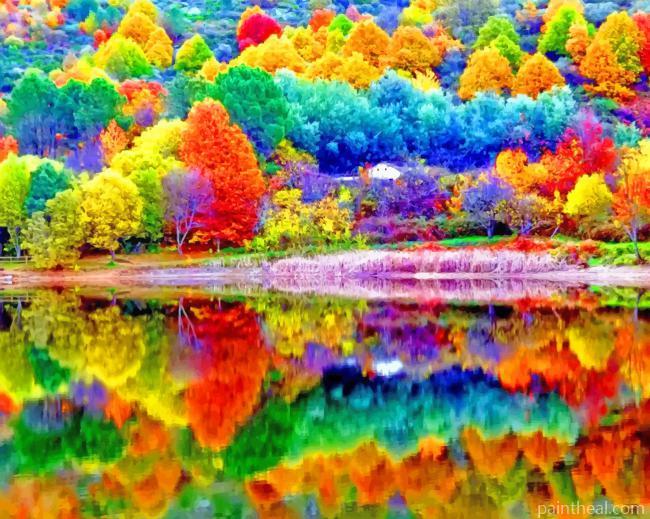 Colorful Trees Autumn Painting By Numbers Kits