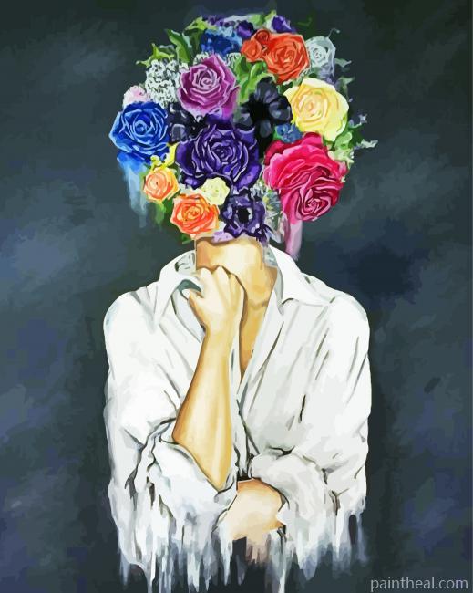 Flowers On Head Art Painting By Numbers Kits