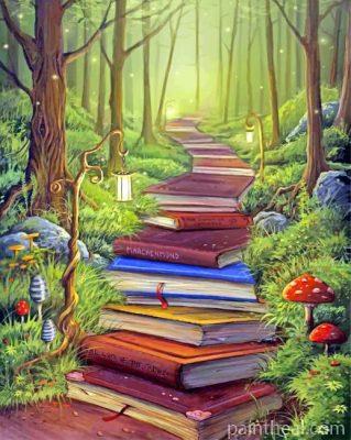 Books Path Art Painting By Numbers Kits