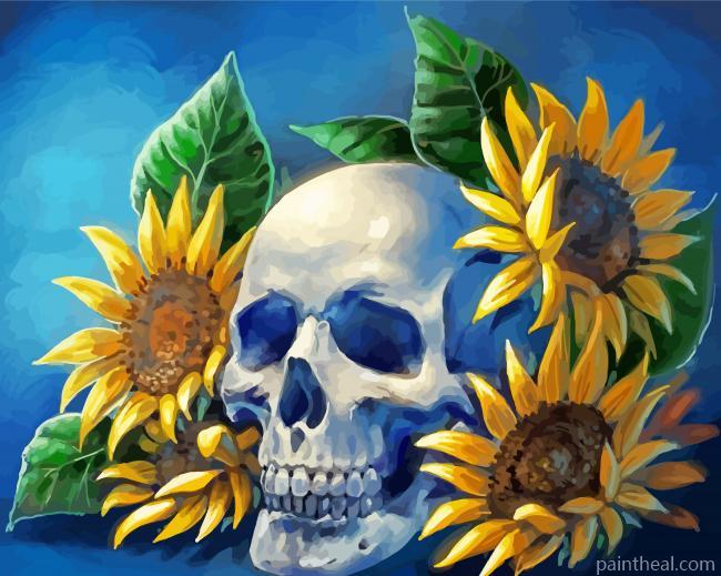 Skull Sunflower Art Painting By Numbers Kits