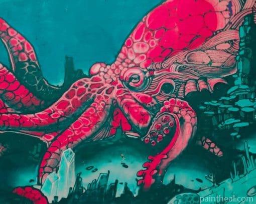 Pink Octopus Art Painting By Numbers Kits