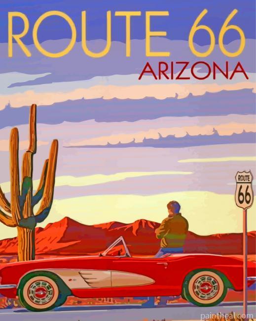 Route 66 Poster Painting By Numbers Kits