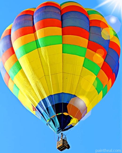 Yellow Blue Hot Air Balloon Colorful Painting By Numbers Kits