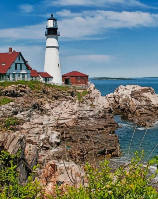 Portland Head Light Maine Painting By Numbers Kits
