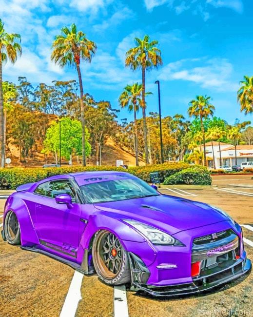 Purple Nissan GTR Painting By Numbers Kits