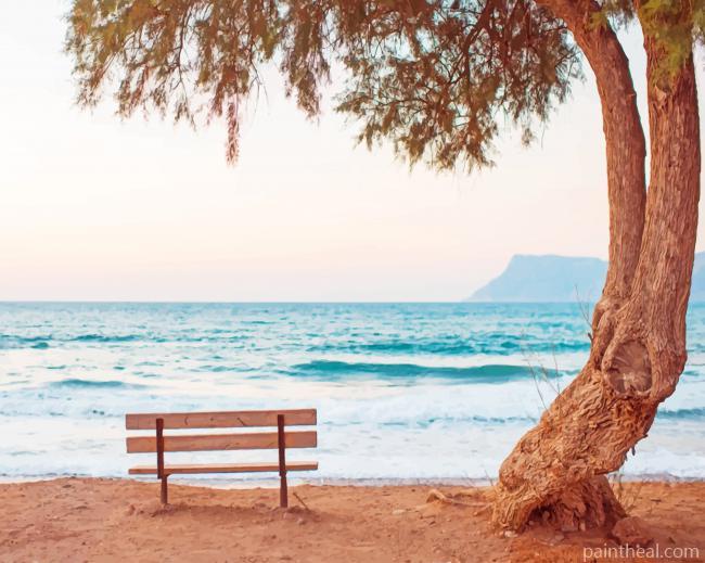 Seaside Spot With Tree And Chair Painting By Numbers Kits