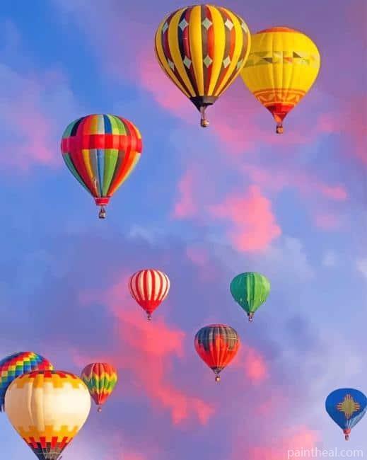 Colorful Hot Air Balloons Painting By Numbers Kits