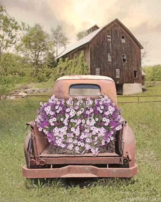 Petunia Truck Painting By Numbers Kits