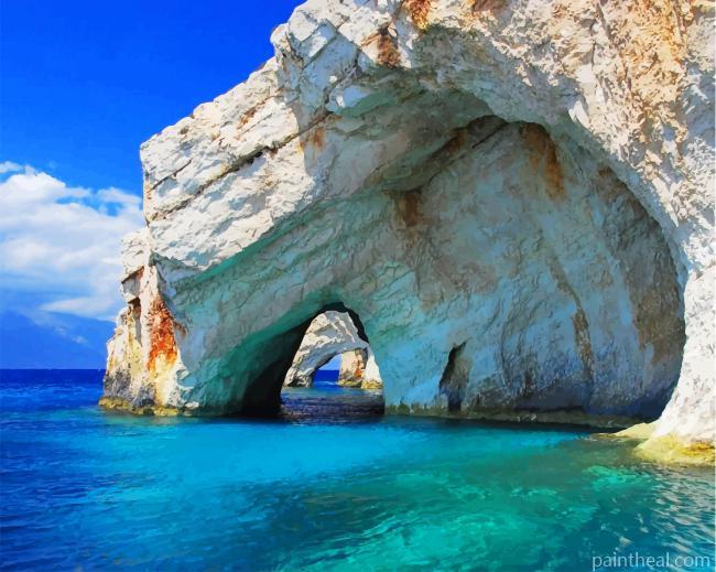Kleftiko Caves Greece Painting By Numbers Kits