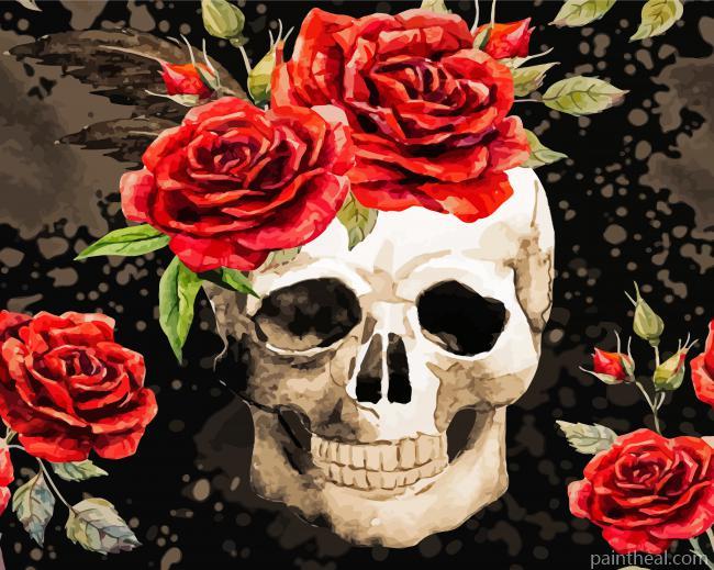 Skull And Roses Painting By Numbers Kits