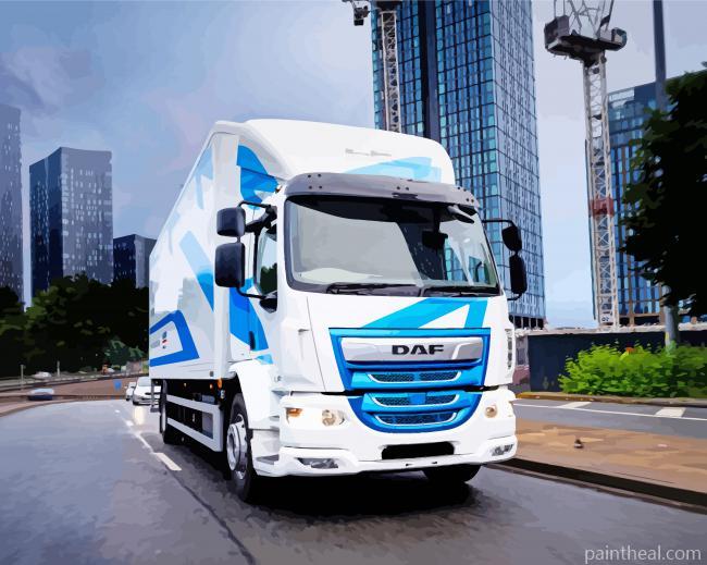 White Trucks Daf Painting By Numbers Kits