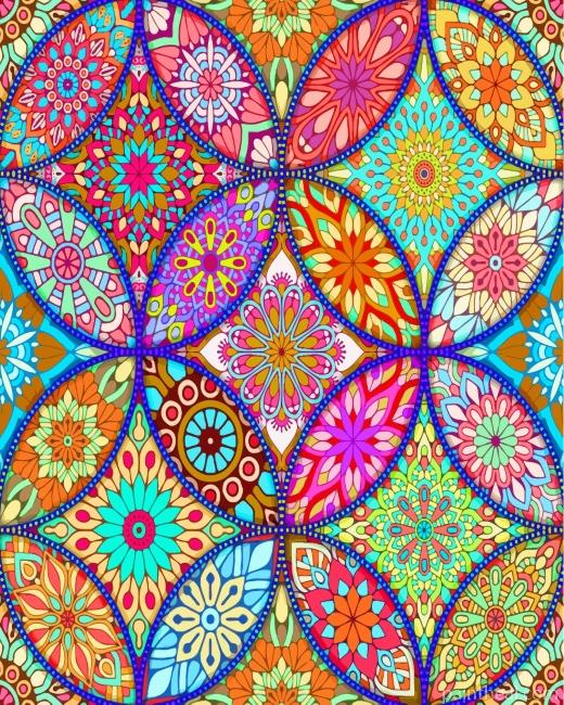 Colorful Mandala Art Painting By Numbers Kits