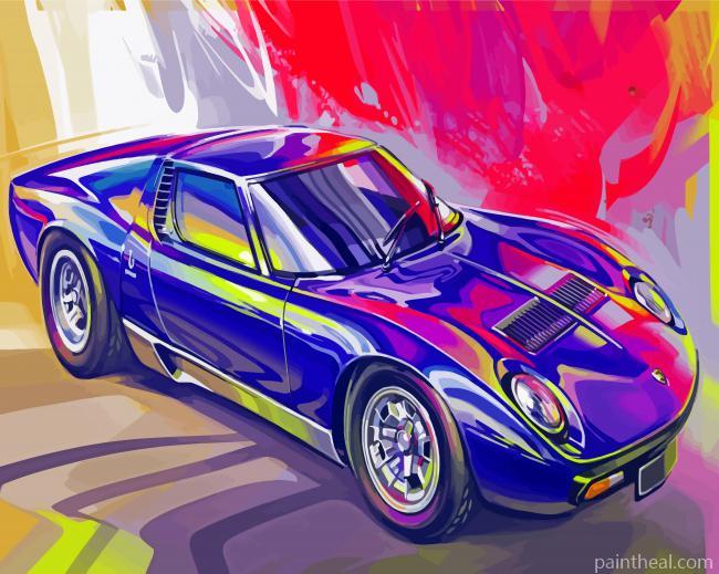 Lamborghini Car Artwork Painting By Numbers Kits