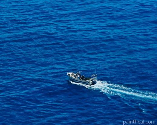 Boat In The Vast Blue Ocean Painting By Numbers Kits