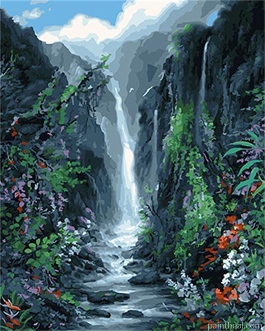 Jungle Waterfall Painting By Numbers Kits