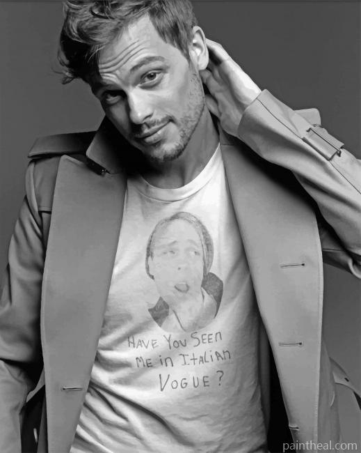 Black And White Matthew Gray Gubler Painting By Numbers Kits