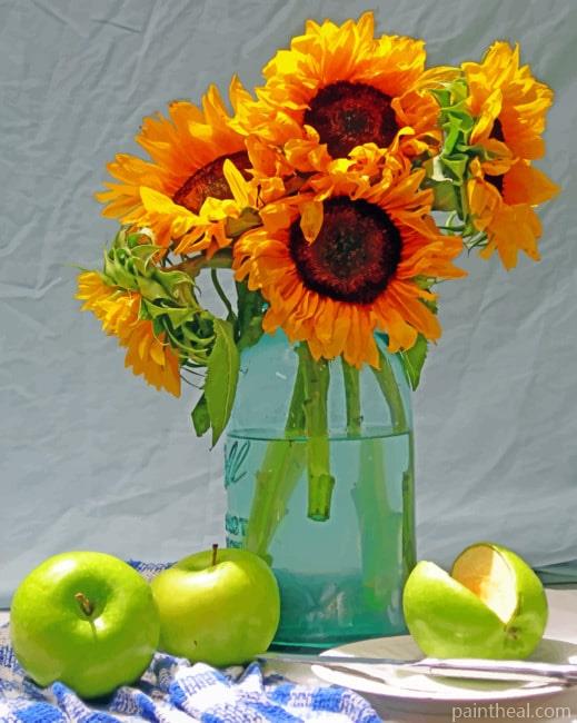 Sunflowers And Apples Painting By Numbers Kits