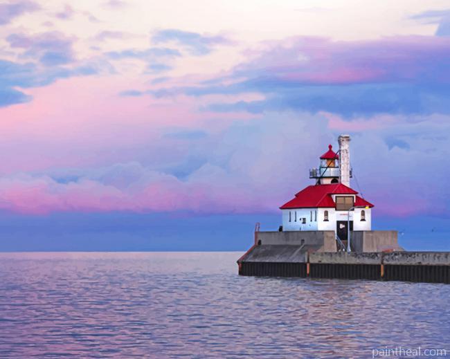 Duluth Harbor South Breakwater Outer Light Painting By Numbers Kits