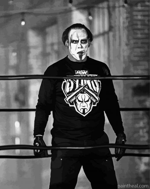 Black And White Aew Sting Painting By Numbers Kits