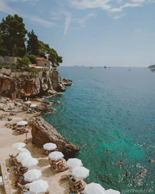 Beautiful Seascape In Croatia Painting By Numbers Kits
