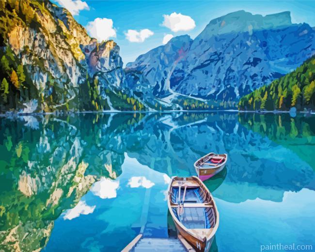Lake Boats And Landscape Painting By Numbers Kits