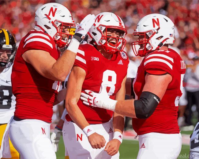 Nebraska Football Players Painting By Numbers Kits