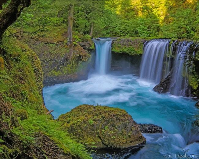 Spirit Falls In Washington Painting By Numbers Kits